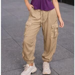 Denim & Supply Ralph Lauren Women's Cargo Pants Tan M Utility Streetwear Retro